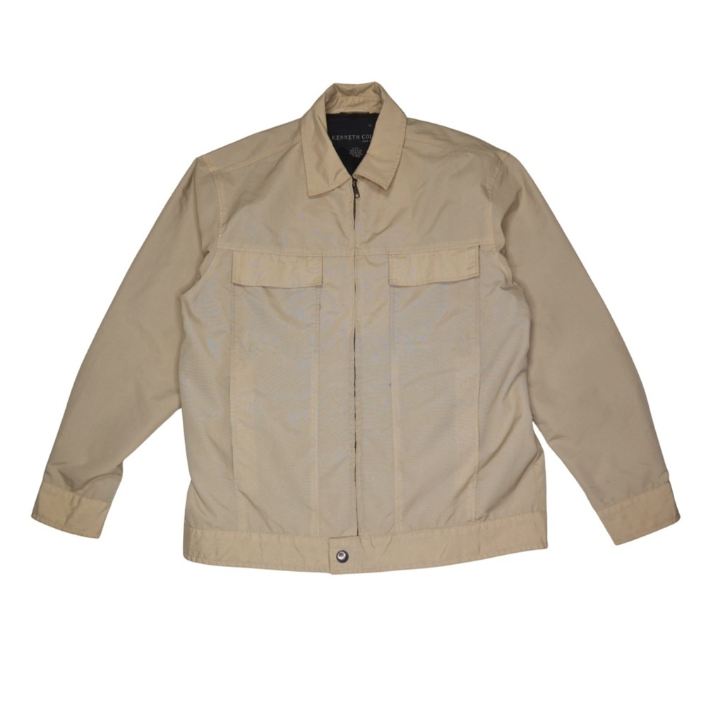 Kenneth Cole Jacket Utility Windbreaker Nylon Men Size S/P/P Beige